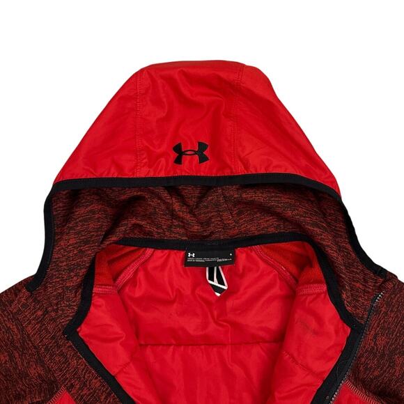 Under Armour Jacket Quilted Red Zip Up Hoodie Size Youth 6 - Picture 3 of 3